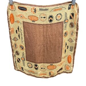 Vera Vintage Automotive Logo Scarf Ferrari Bugatti Mercedes Brown Racing Scarf